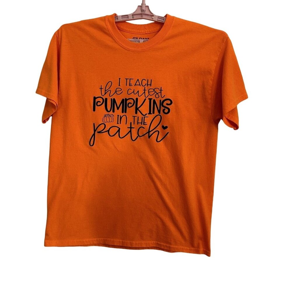 I Teach the Cutest Pumpkins in The Patch Teacher Halloween Gildan T-Shirt SZ L